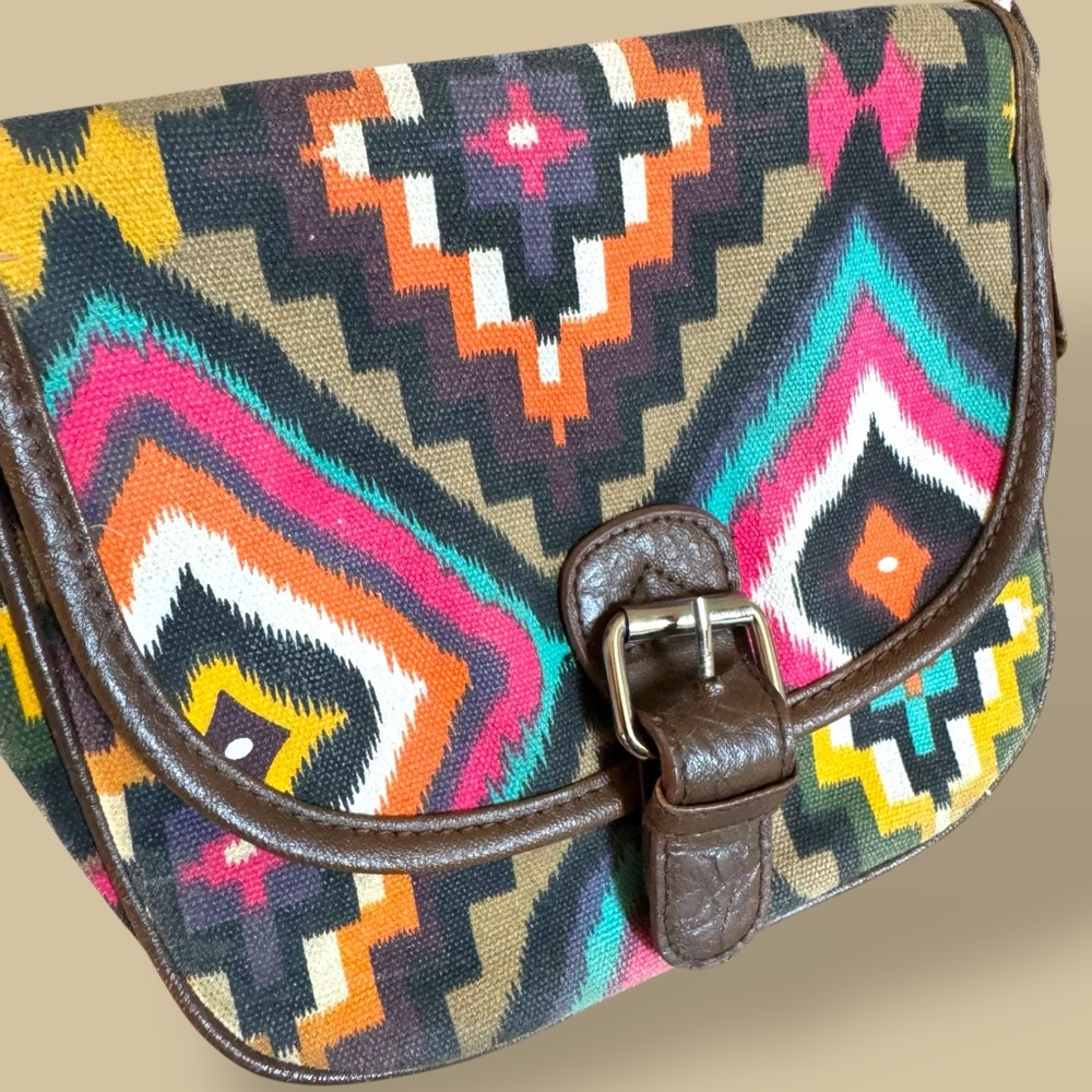 Vintage American Eagle 90s Tribal Crossbody Bag Multicolor Geometricel